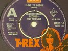 T REX MARC BOLAN - I LOVE TO BOOGIE - UK EMI DEMO MARC 14 1976 NR MINT
