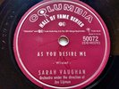 Sarah Vaughan 78rpm Single 10-inch Columbia Records #50072 As You Desire Me