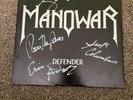 Manowar - Defender 12 inch single signed/autographed - original line up