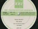 THE WHO CULTURE CLUB ROCK PROFILE BBC TRANSCRIPTION