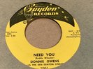 ROCK 45 DONNIE OWENS – NEED YOU / IF I'M WRONG GUYDEN RECORDS 1958 VG++