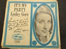 45 Record Lesley Gore It's My Party/Danny w/picture sleeve VG