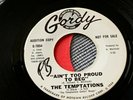 THE TEMPTATIONS . AIN'T TO PROUD TO BEG . Original Gordy Audition Copy .
