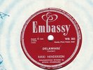 VERY  RARE 1960 RIKKI HENDERSON  78  DELAWARE / LADY LUCK UK EMBASSY WB 383 E/E-