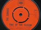 THE ZOMBIES / TIME OF THE SEASON / UK CBS ORIGINAL 3380 / PLAYS NEAR MINT