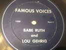 BABE RUTH LOU GEHRIG Home Run Twins 78 RPM FAMOUS VOICES