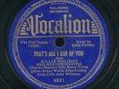 78tk-Jazz-VOCALION 4631-Billie Holiday-(That's all I ask of You/Dream of Life)