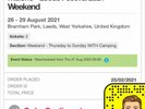 Leeds reading festival x 2 weekend with camping tickets 26th-29th August  2021