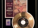 ELVIS PRESLEY LOVE ME TENDER EP 45 RPM GOLD METALIZED RECORD RARE NON RIAA