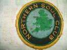 Genuine 1970's NORTHERN SOUL CLUB Sew on 3 inch woven patch. Original.