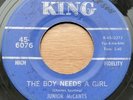 Junior McCants KING 45 Northern Soul Boy Needs Girl