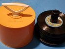 1960's-70's Disk-Go Case 45 RPM Yellow excellent condition with 35 Records