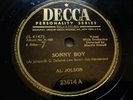 Al Jolson 78rpm Single 10-inch Decca Records #23614 Sonny Boy & My Mammy