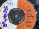 To Love Somebody Busty Brown 7” Record US-308 Upsetter