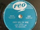 78 rpm  Jerry Butler And The Impressions 1958' Jukebox SWEET WAS WINE REO import