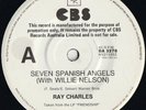 Ray Charles Rare OZ Promo 45 Seven Spanish angels EX ’84 CBS Willie Nelson