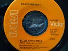 ELVIS PRESLEY RARE BLUE CHRISTMAS/SANTA CLAUS IS BACK IN TOWN ORANGE LABEL 45 B