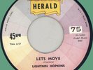 LIGHTNIN' HOPKINS Let's Move / I'm Achin' 45rpm Herald 1959 boogie jump
