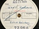 78rpm / Billie Holiday / Don't Explain  / Test Pressing