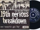 THE ROLLING STONES 19th Nervous Breakdown danish 45PS 1966 Decca 7”