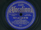 78tk-Jazz-VOCALION 4631-Billie Holiday-(That's all I ask of you/Dream of Life)