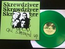 SKREWDRIVER all skrewved up GREEN VINYL LP 12