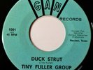 TINY FULLER Duck Strut VINYL 45 Mod Soul R&B Popcorn Jazz RARE USA Gan Records