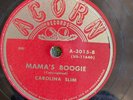 Acorn 3015 Carolina Slim BLACK CHARIOT BLUES  Post-War  Blues 78 rpm E+ 1950