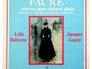 LOLA BOBESCO Gabriel Faure violin sonatas belgium Arlequin AD 7108 vinyl LP