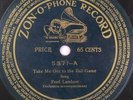 Fred Lambert Take Me Out to The Ball Game / Nellie's Hat Zon-O-Phone 5371 V+ 78