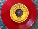 ELVIS PRESLEY THATS ALL RIGHT/BLUE MOON OF KENTUCKY RED VINYL 45&PS NM-MINT 54