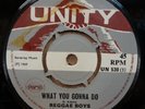 REGGAE BOYS WHAT YOU GONNA DO / HOT COFFEE OG UK UNITY 7
