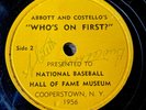 SIGNED  Abbott & Costello Who’s on First 1956 Baseball Hall of Fame MLB 78 rpm