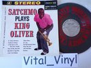 Louis Armstrong - Satchmo plays King Oliver UK STEREO 1st Press vinyl LP VG TAS