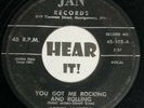 AL Alabama R&B Rocker Jiver 45 BOBBY JACKSON You Got Me Rocking Rolling JAN rare