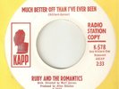 RUBY & ROMANTICS Much Better Off Than Ive Ever Been KAPP DJ NORTHERN SOUL USA 45
