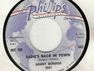 45RPM, SONNY BURGESS ' SADIE'S BACK IN TOWN ,DJ' VG+ NICE ROCK-A-BILLY
