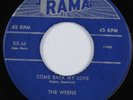 Doo Wop 45 WRENS Come Back My Love RAMA HEAR