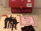 XTRA RARE beatles Real Love 7” Vinyl Record Box Set Patch, Medal Certificate