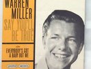 WARREN MILLER 45 Say You'll Be True UNITED ARTISTS rare ROCKABILLY p/s VG+