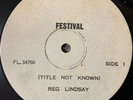 REG LINDSAY self-titled 1973 studio LP Test Pressing labels say:TITLE NOT KNOWN
