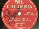 LIBERACE Signed 78rpm Record STAR OF INDIA/Rhapsody For You 1954