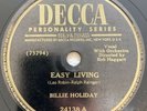 BILLIE HOLIDAY Easy Living / Deep Song 1947 Decca 24138 10” Hot Jazz 78 E HEAR