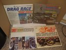 4 Vintage Racing Vinyl Records,Drag Race,1963 NASCAR Rebel 300,Shut Down,Rally