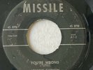 rare EL PASO TEXAS Rockabilly 45 JOHNNY GARMON on MISSILE YOU'RE WRONG 45