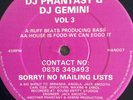 DJ Phantasy & DJ Gemini - Vol 3 Ruff Beats Producing Bass - 1992 Hardcore