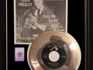 ELVIS PRESLEY LOVE ME TENDER 45 RPM GOLD METALIZED RECORD RARE NON RIAA AWARD