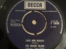 The Moody Blues - Love And Beauty 7” Single Vinyl Record (F 12670)