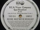 RCA Victor Company Spot Broadcast - Rare 14
