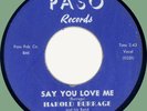 HAROLD BURRAGE Say You Love Me / A Fool 45rpm Paso 1961 Chicago R&B classic
